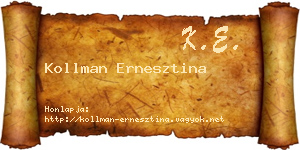 Kollman Ernesztina névjegykártya