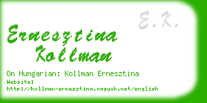 ernesztina kollman business card